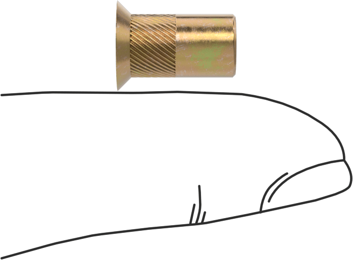 Gömme Montajlı Pop Somun, M5 x 0.8 mm Diş Boyutu, 1.6 mm ila 4 mm Malzeme Kalınlığı için