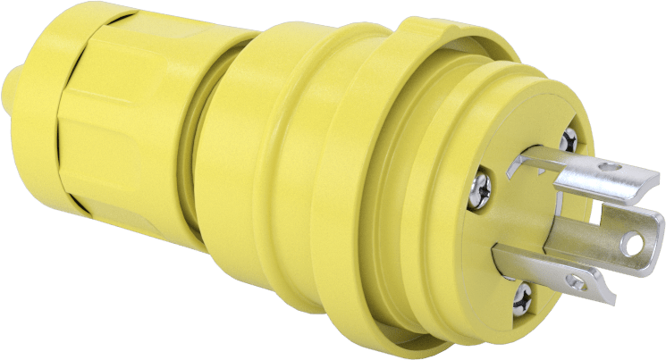 Yıkanabilir Döner Kilit Konektörü, Topraklı Üç Uçlu Fiş, NEMA L5-15 — L5-15, 125V AC, Aşındırıcı, Tozlu, Yağlı, Dış Mekan, Dalgıç, Yıkama…