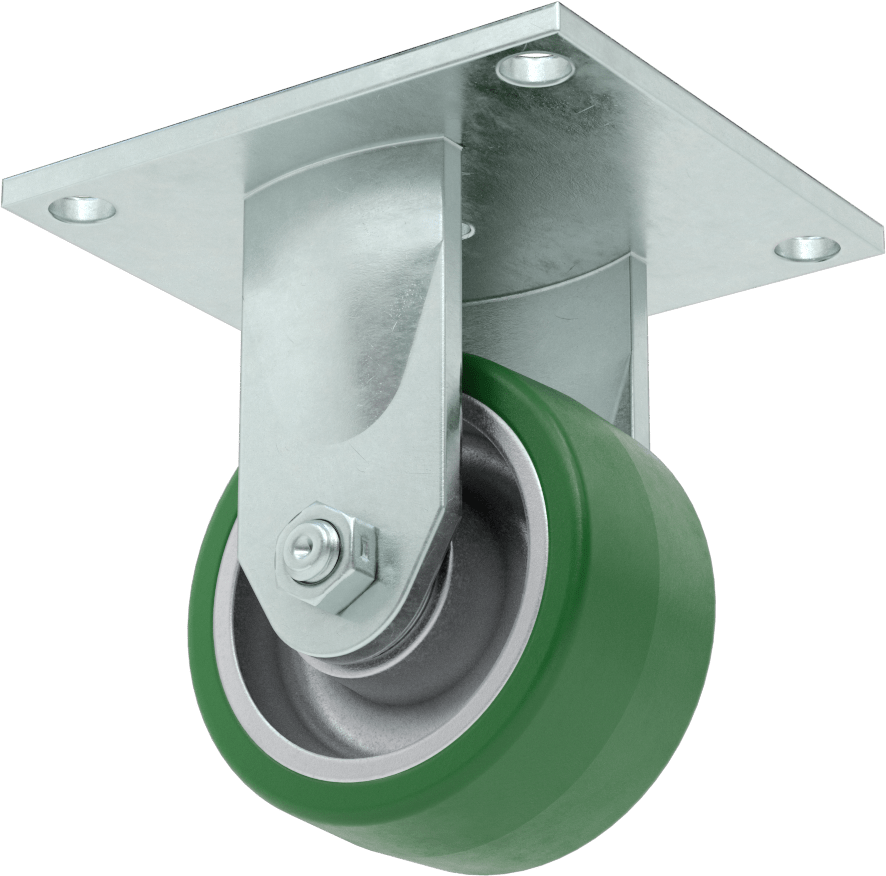 5-1/2" x 5" Plakalı Yüksek Kapasiteli Spartan Tekerlek, 4 inç Çapında 60D Durometreli Poliüretan Tekerlekli Sert — 4", Levha, 700 lb.