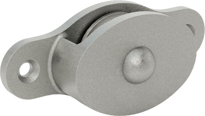 Yatay Çekme için Halatlı Montajlı Kasnak, Alüminyum, 1/4" Çap için, 3/4" Genişlik
