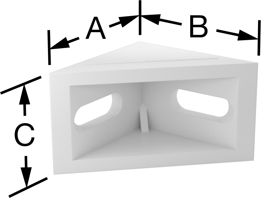 Beyaz Plastik Köşe Braketi, 1" x 1" x 11/16"