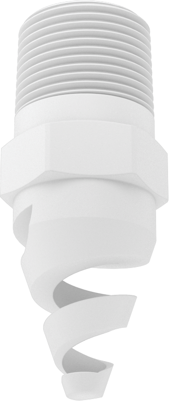 Yüksek Hacimli Tıkanmaya Dayanıklı Püskürtme Memesi, Tam Koni, PTFE, 1 NPT Erkek, 0.63" Delik Çapı, 60 Derece