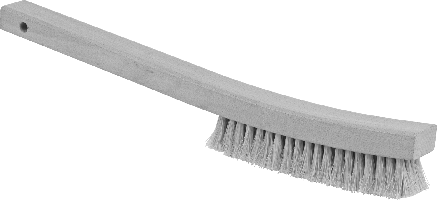 3/4" Genişlikte At Kılı El Fırçası, 13-3/4" Toplam Uzunluk — Animal Hair, Horsehair, Ahşap, 5 3⁄8"