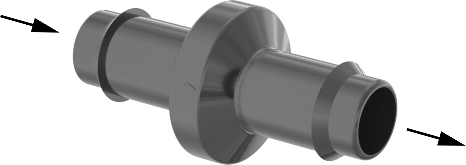 Çekvalf, Yüksek Çevrimli, Polipropilen Gövde, 3/8" Boru İç Çapı için, Maksimum 15 PSI
