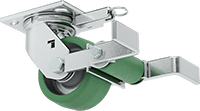 4-1/2" x 4" Plakalı Yüksek Kapasiteli Spartan Tekerlek, Kilitli Döner Ayak