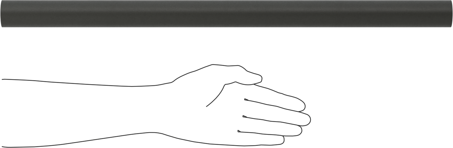 Açık Uçlu Yuvarlak Tutamaklar, Uzunlukta Kesim, Pürüzsüz EPDM, 3/4" dış çap için, 2 Fit Uzunluk