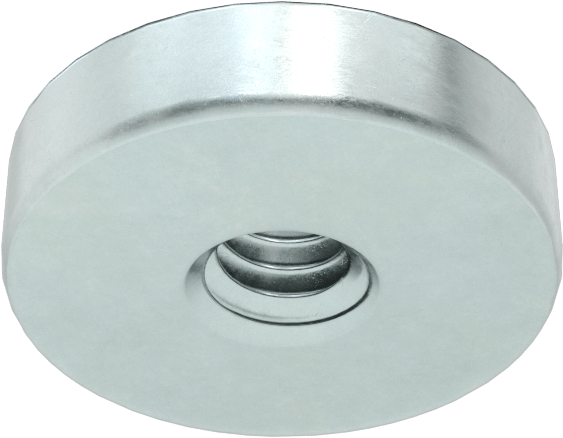 Çinko Kaplı Çelik Sac Metal için Presle Takılan Somun, Yuvarlak Baş, M2 x 0.4mm, 0.8 mm Minimum Panel Kalınlığı için