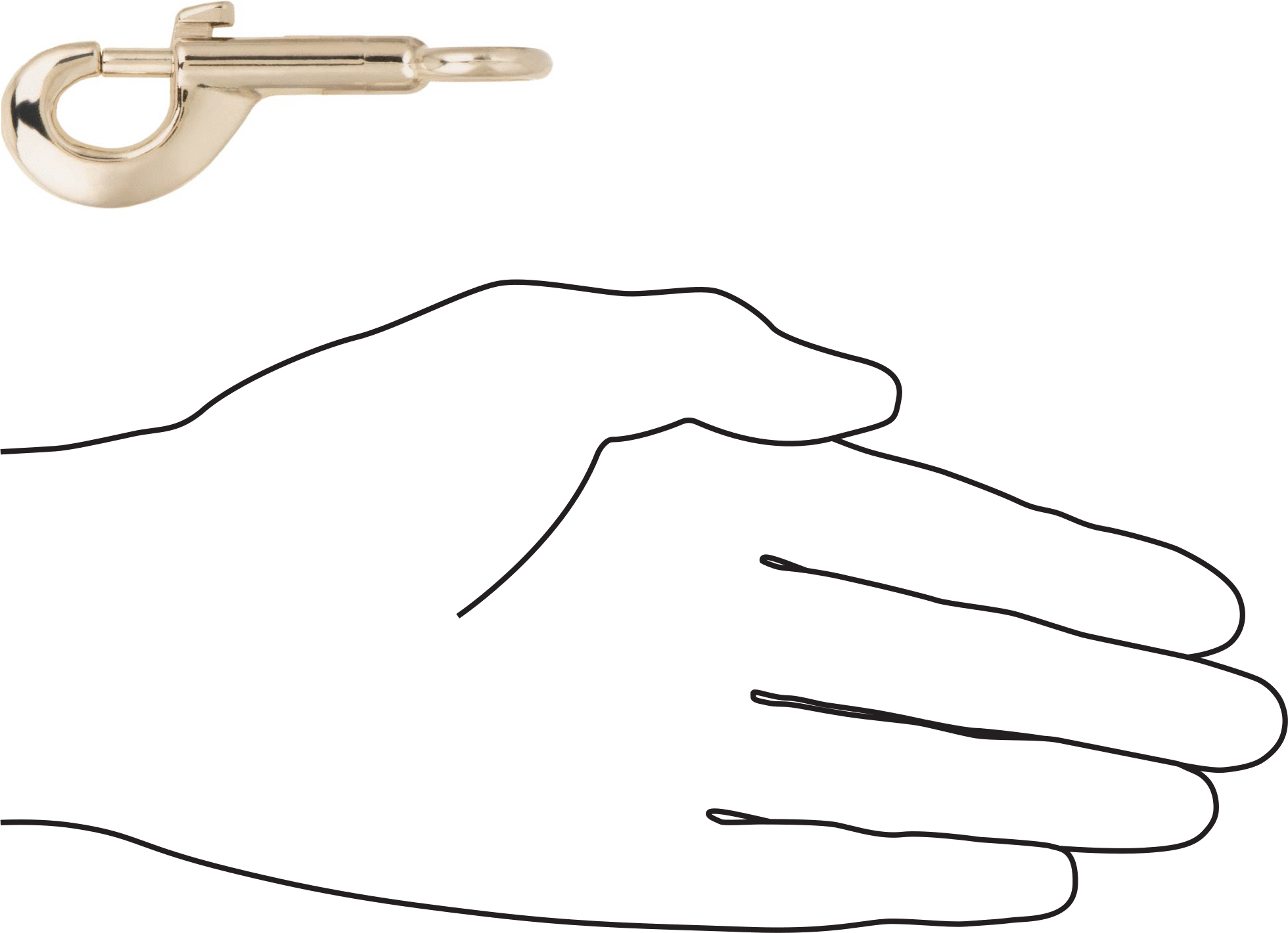 Gözlü Kayar Cıvata Mandalı Karabina, Nikel Kaplı Çinko, 3/8" Açıklık Genişliği, 2-3/4" Kullanılabilir Uzunluk