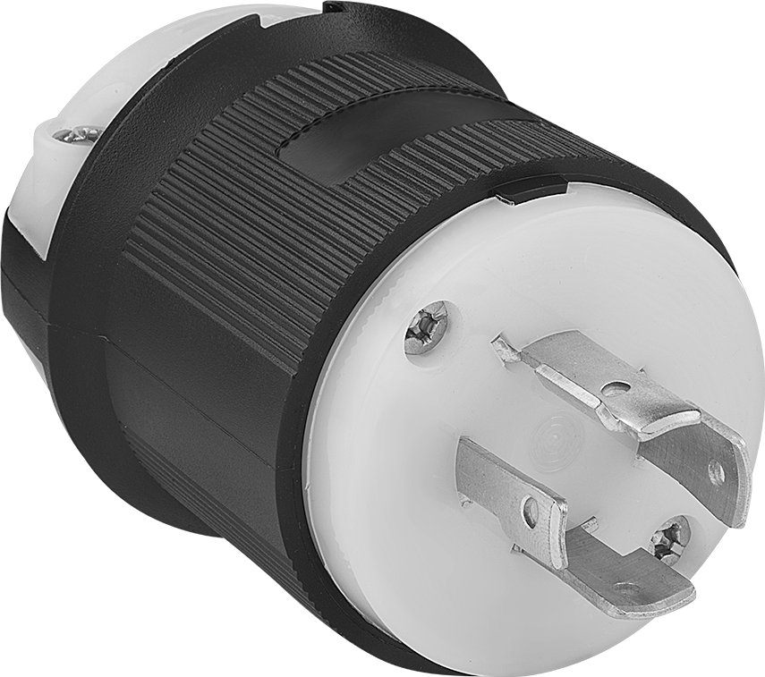 Premium Dönme Kilitli Konektör, Dört uçlu fiş, Topraklanmış, NEMA L15-20 — 250V AC, 20A, Erkek