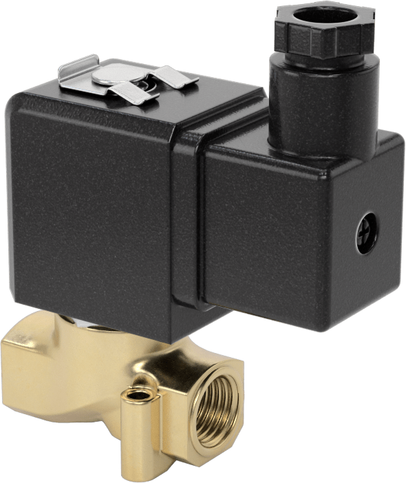 Soğutma Suyu için Kompakt Solenoid Açma/Kapama Valfi, DIN Bağlantılı Pirinç Gövde, 24V AC, 0.35 Cv