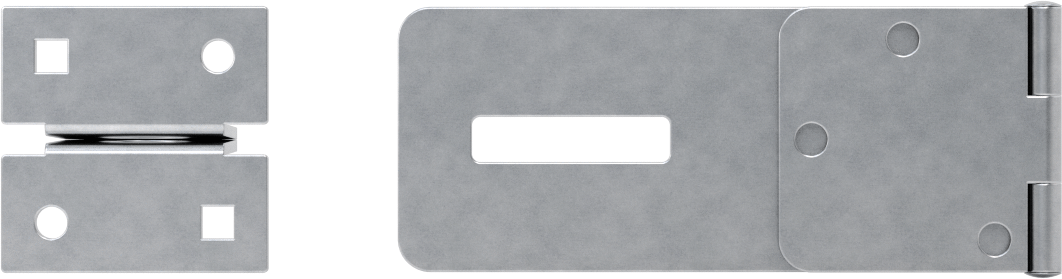Asma Kilitli Mandal, 3-3/4" x 1-1/2" x 1/16" Kollu, Çinko Kaplı Çelik