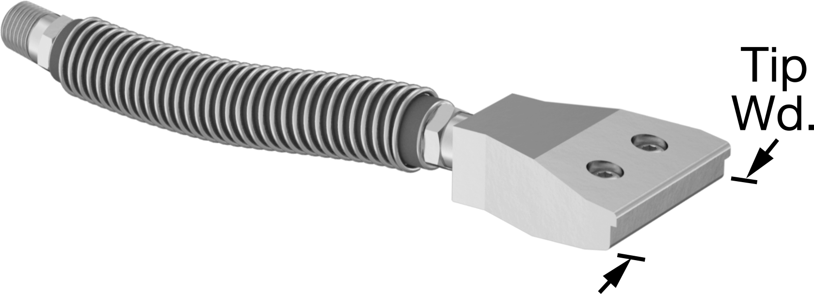 Hava Nozulu, Wd-Hava Akışı Bük ve Sabitle, Çinko, 1/4 NPT, 80 dB, 7-3/4" Uzunluk