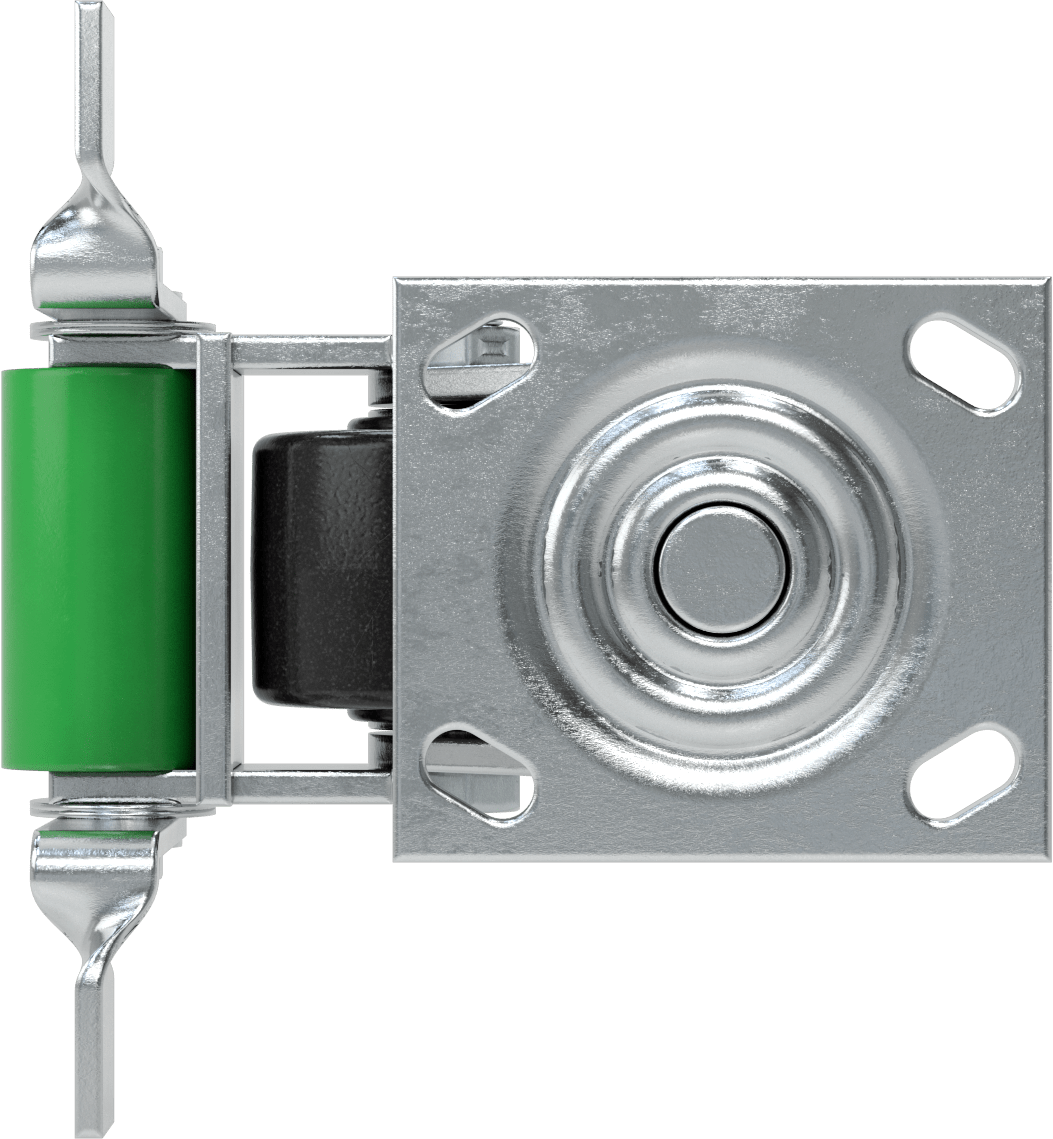 4-1/2" x 4" Plakalı Yüksek Kapasiteli Spartan Tekerlek, Frenli Döner Tekerlek, 3-1/4" Çap Açık Rulmanlı Fenolik Tekerlek