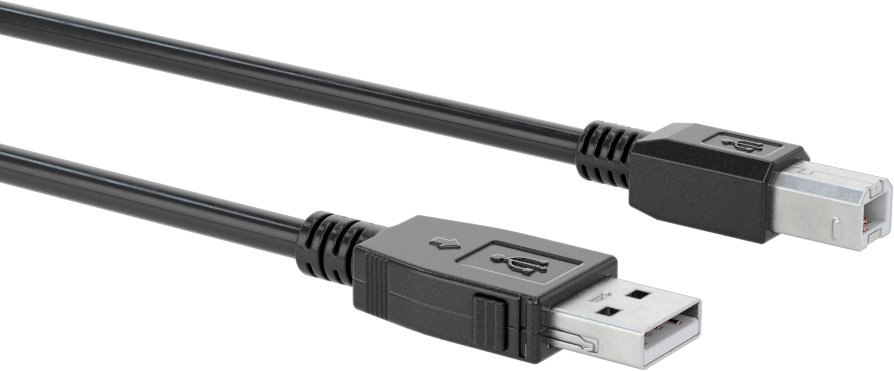 Kilitli USB Kablosu, A Fiş x B Fiş, 1-1/2 Fit Uzunluk
