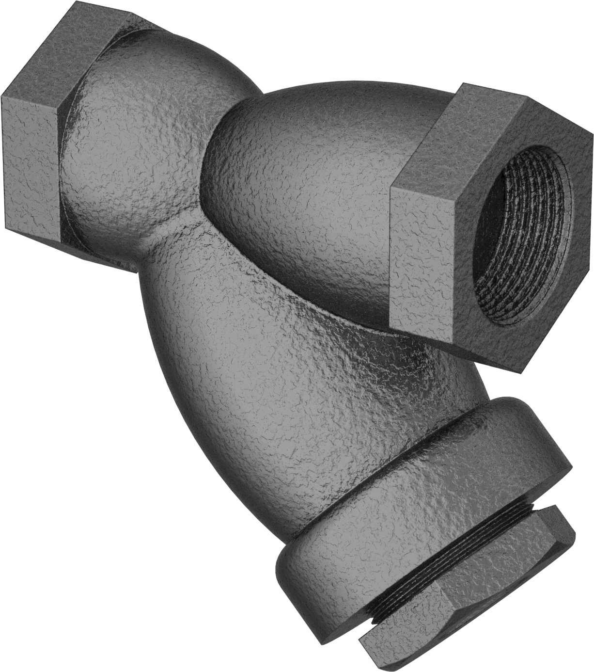 Düşük Basınçlı Demir Y-Süzgeç, 1-1/4 NPT Bağlantı ve Hasır ve Delikli Elekli — 3⁄4, 1 1⁄4, Dişli, 304 Stainless Steel, Iron, Stainless Steel