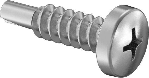 18-8 Paslanmaz Çelik Phillips Yuvarlak Başlı Delme Vidaları, Metal için, 10 Numaralı Boyut, 3/4" Uzunluk