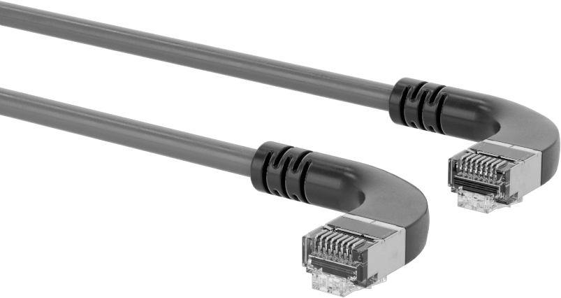 Ethernet Kablosu, 90 Derece Dirsek x 90 Derece Dirsek, Kategori 6, 1 Fit Uzunluğunda