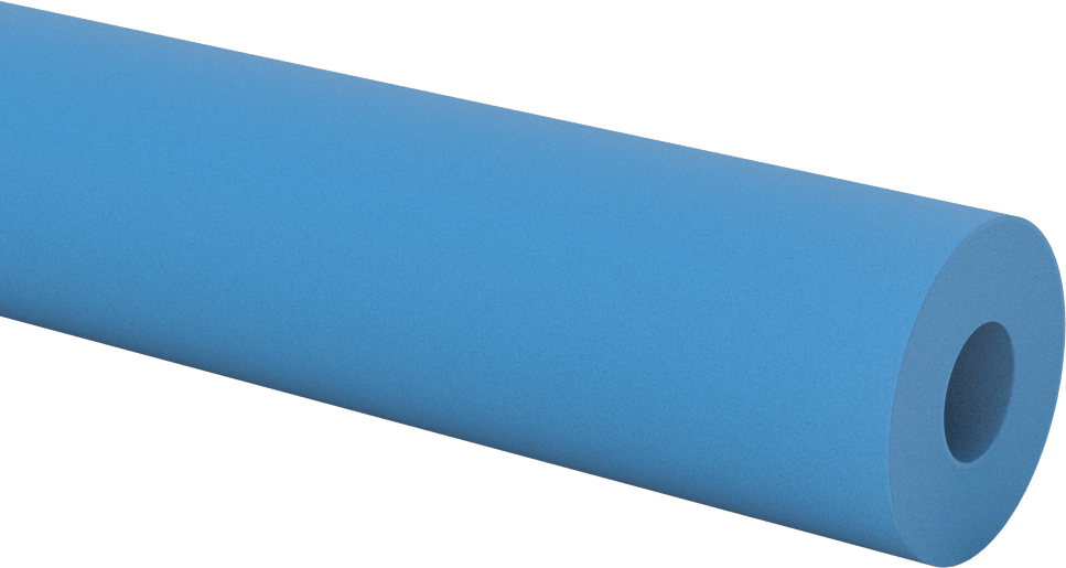 Esnek Kauçuk Köpük Boru Yalıtım Tüpü, Yarık Yok, Neopren, 1/2" Duvar Kalınlığı, 5/8" İç Çap, 6 Fit Uzunluk