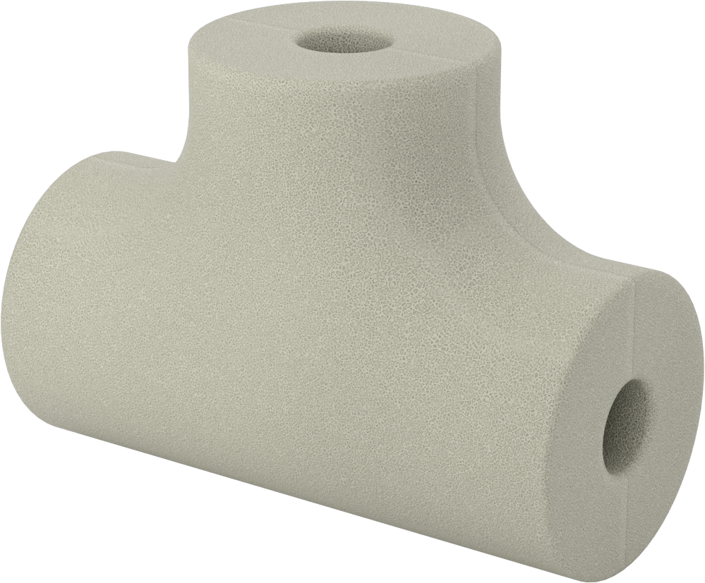 Poliizosiyanürat Köpük Boru Yalıtım Dirseği, T, 1" Kalınlığında Duvar, 7/8" İç Çap