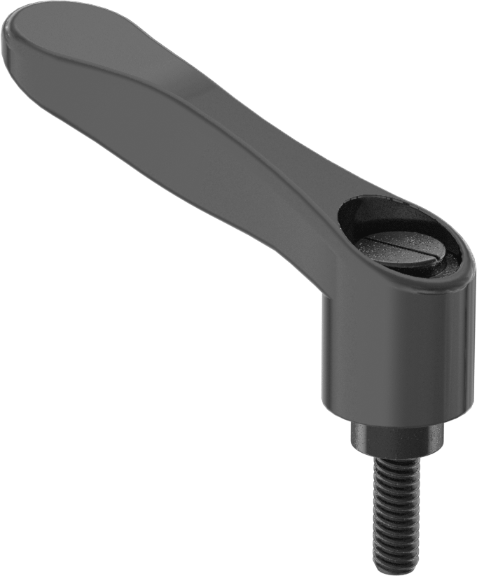 Rahat Tutuşlu Naylon Ayarlanabilir Tutamak, 5/16"-18 dişli 3/4" uzunluğunda saplama — 5⁄16"-18, Dişli Saplama, Plastic, Polypropylene