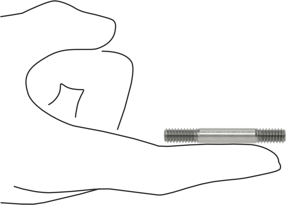Her İki Ucu Dişli Titreşime Dayanıklı Montaj Saplaması, Çelik, 1/4"-20 Diş Boyutu, 1/2" x 1/2" Diş Uzunluğu, 1-1/2" Uzunluk