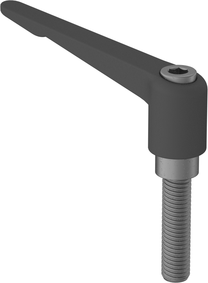 Naylon Ayarlanabilir Tutamak, 1/2"-13 Dişli 2" Uzunlukta Saplamalı — 1⁄2"-13, Dişli Saplama, 3 3⁄4"