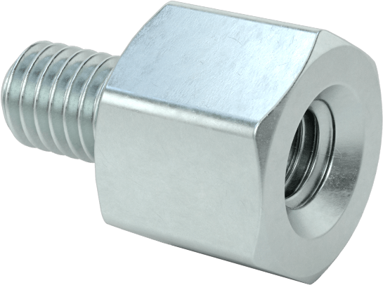 Erkek-Dişi Dişli Altıgen Ara Parça, Çinko Kaplamalı Pirinç, 6 mm Altıgen, 5 mm Uzunluk, M3 x 0.50 mm Diş