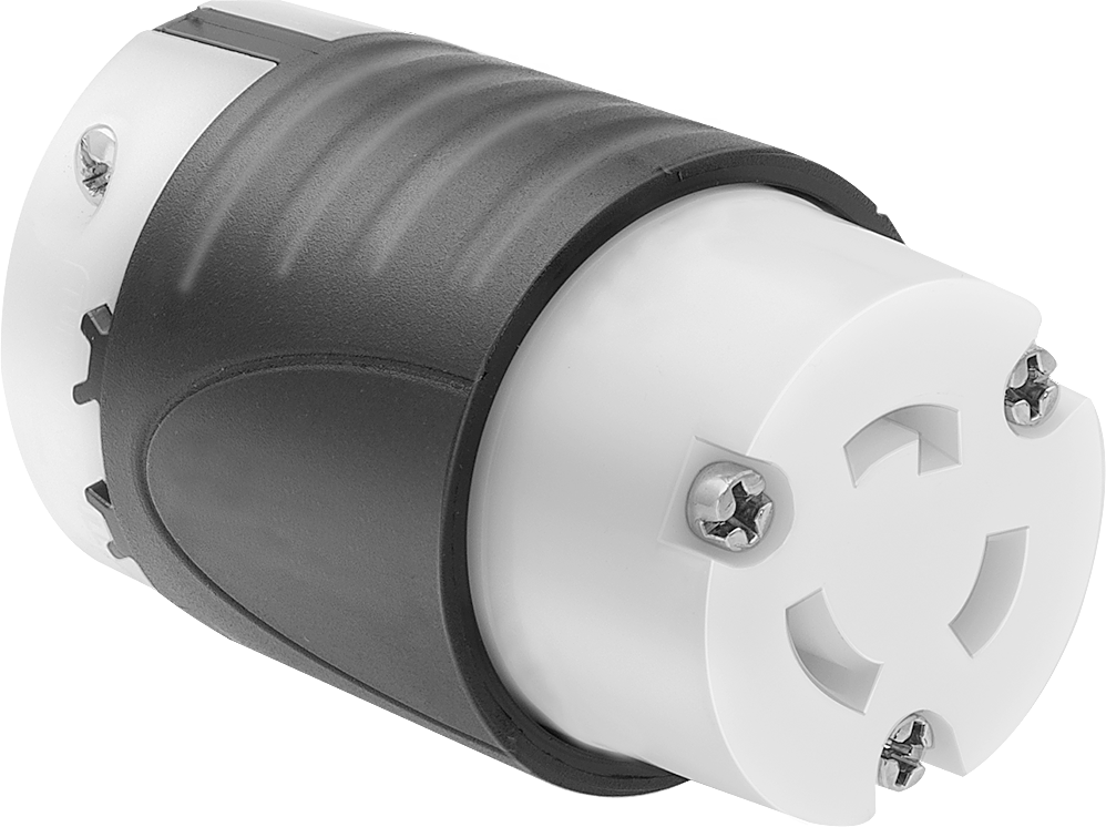 Döndürerek Kilitleme Konektörü, Üç yuvalı dişi priz, Topraklanmış, NEMA L5-20 — L5-20, 125V AC, 20 amp