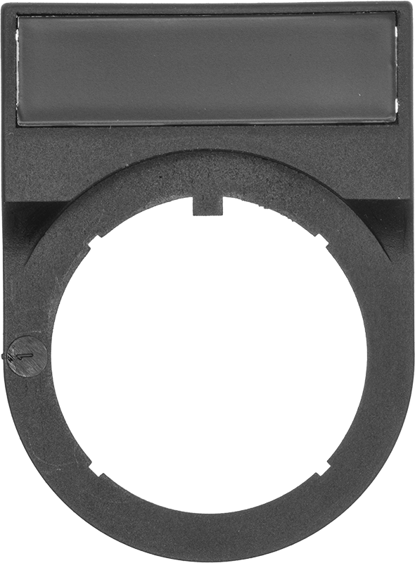 30 mm Panele Monte Anahtar Açıklama Plakası, 30 mm Panel Kesme Çapı için Tırnaklı Yivli — 1 3⁄16", 30 mm, Boş, Tanımlama, Çıkıntı