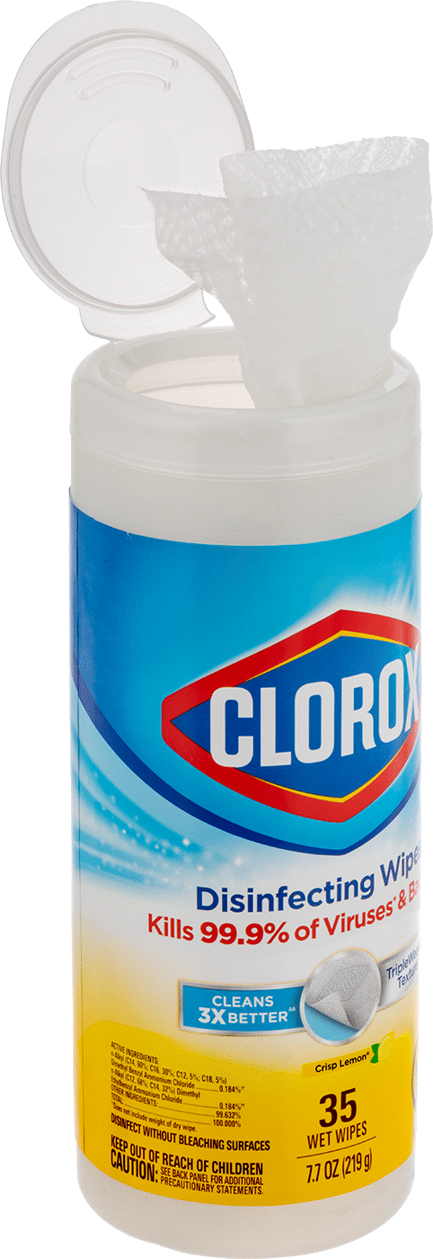 Dezenfektan Mendiller, Clorox, Kutu Başına 35 Mendil — Kutu, Dezenfektan, Kir, Virüsler, Bakteriler