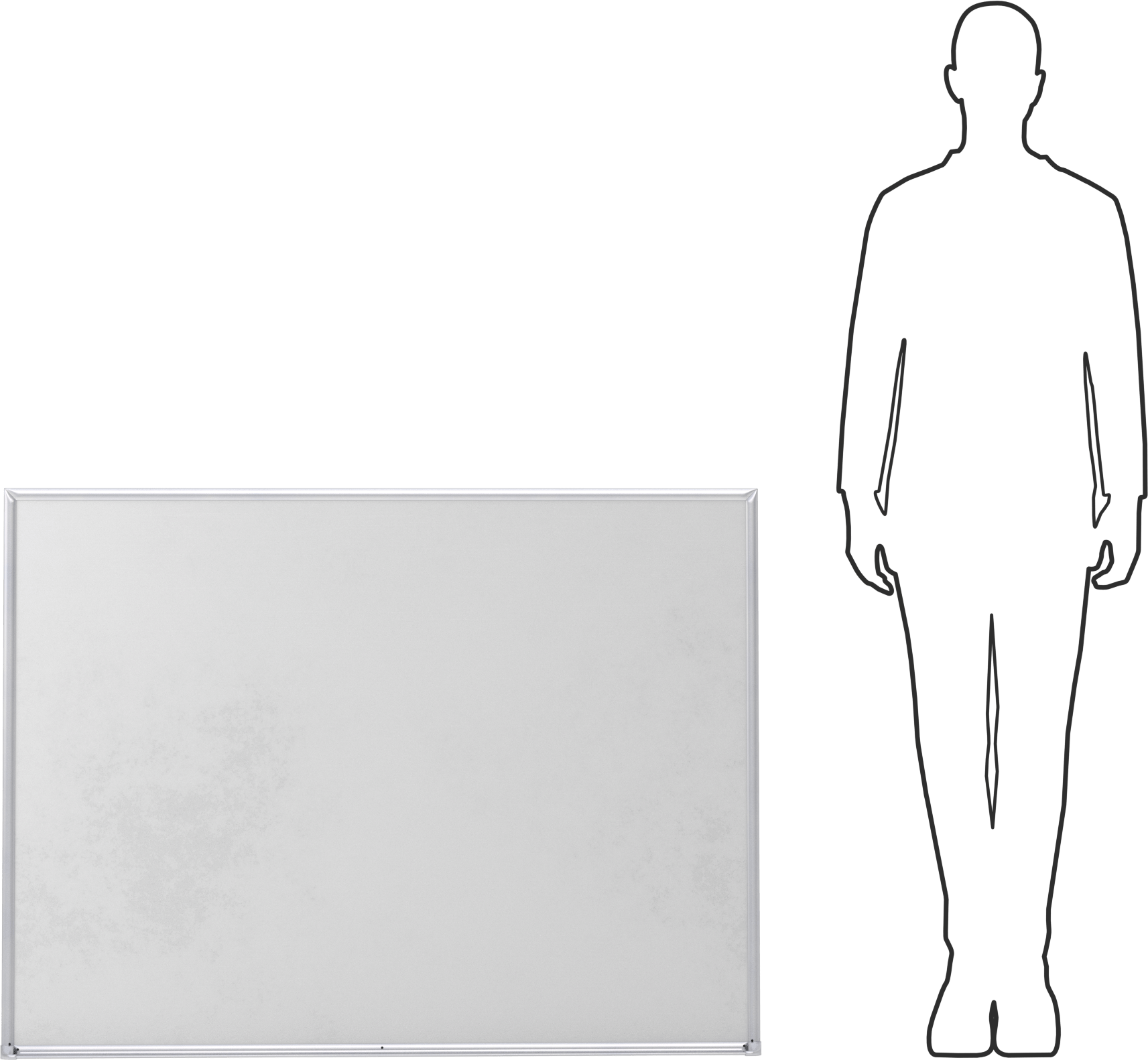 Beyaz tahta, Alüminyum Çerçeveli Boyalı Çelik, 48" Genişlik, 36" Yükseklik