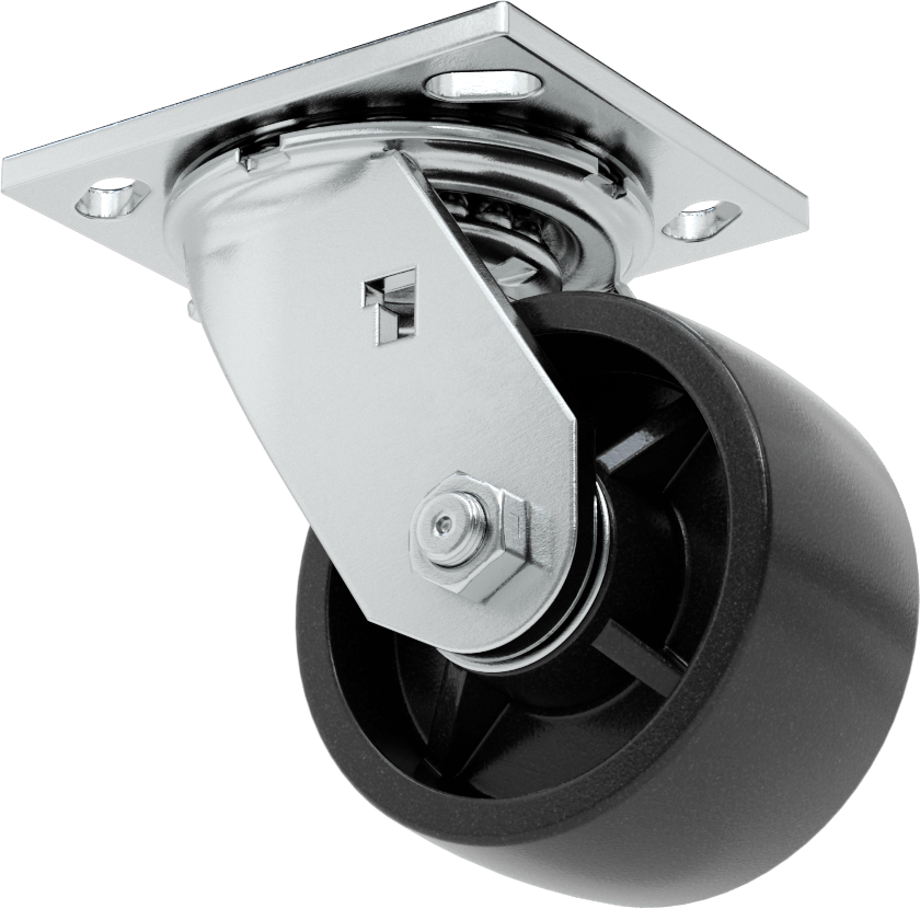 4-1/2" x 4" Montaj Plakalı Samson Tekerlek, 4" Çaplı Polipropilen Tekerlekli Döner Tekerlek, Açık Rulman