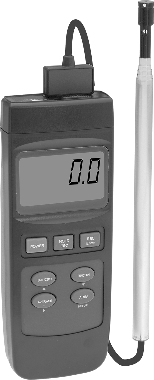 Uzaktan Okunabilir Hava Akışı/Sıcaklık Ölçer, Teleskopik Tüp, 40 ila 3300 fpm