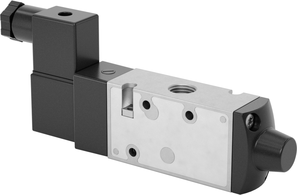 Hava Yön Kontrol Vanası, Elektrikli, Tek Solenoid, 1/4 NPT, 1.3 Cv, 12V DC