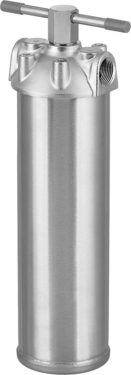Paslanma ve Aşınmaya Dayanıklı Metal Filtre Muhafazası, 304 Paslanmaz Çelik, 3/4 NPT Dişi, 7 gpm — 304 Stainless Steel, Stainless Steel,…