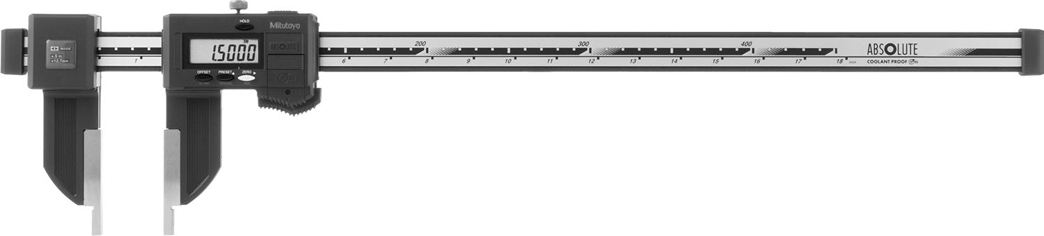 Soğutma Sıvısına Dayanıklı Mitutoyo Dijital Kumpas, Model, 552-312-10, 0" ila 18" ve 0 mm ila 450 mm Aralıklar