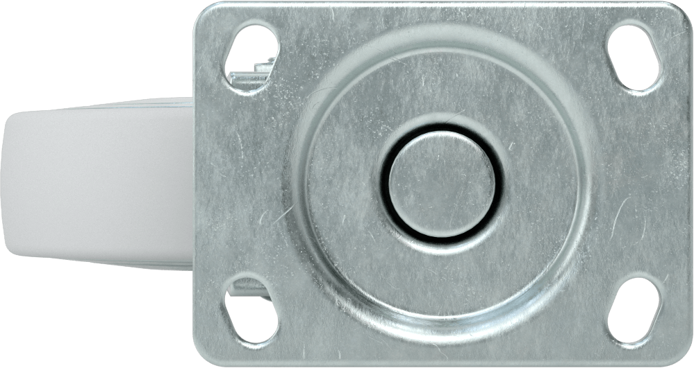3-3/4" x 2-3/4" Plakalı Parlak Yüzeyli Tekerlek, 5" Çapında Kauçuk Tekerlekli Döner Tekerlek