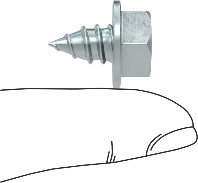 Çinko Kaplı Çelik Flanşlı Altıköşe Başlı Vidalar, Sac Metal için, 5/16" Boyut, 1/2" Uzunluk