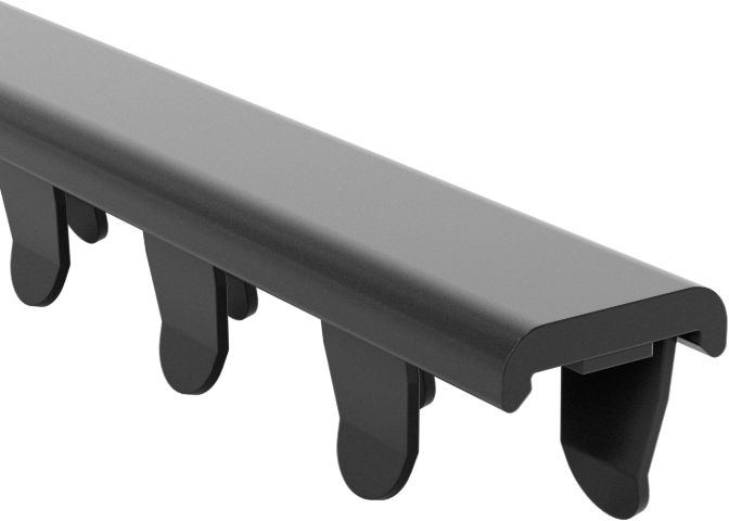 Esnek Paslanmaz Çelik Kenar Çıtası, Yastıklı, Alternatif Dişler, 1/8" x 3/16" İç, 5' Uzunluk