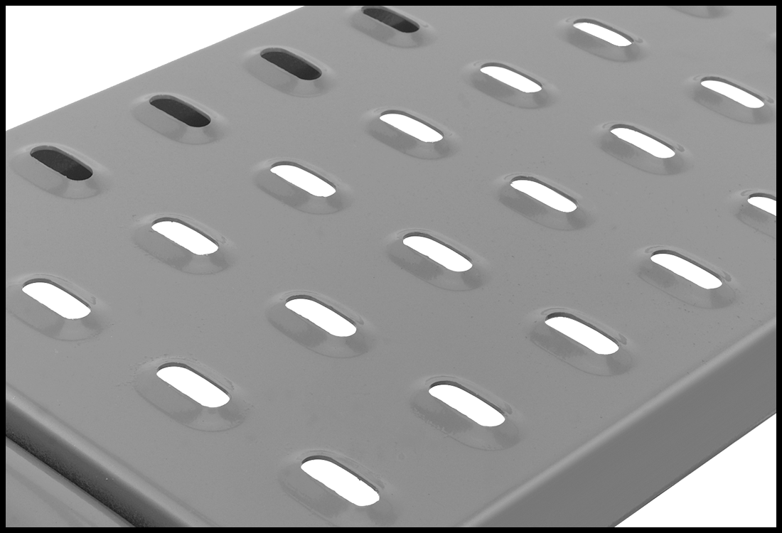 Yuvarlanan Platform Merdiveni, 4 Delikli Basamaklı, 5'10" Yükseklik x 21" Genişlik x 31" Derinlik Toplam