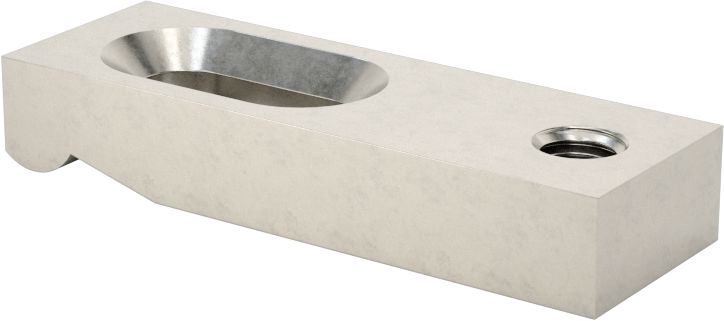 Dişli Delikli Paslanmaz Çelik Kurulum Kelepçesi, 3/16" Çaplı Saplama için, 1-1/2" Uzunluk, Dikdörtgen