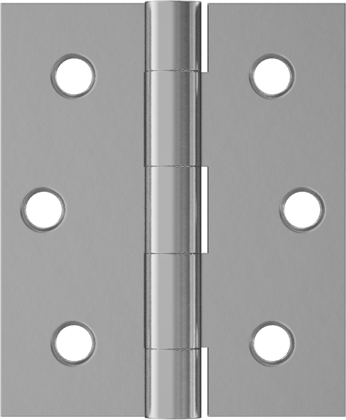 Delikli Yüzeye Montaj Menteşesi, Çinko Kaplı Çelik, Çıkarılabilir Pim, 3" x 1-1/4" Kapı Kanadı — 2 1⁄2", 3", Delikli
