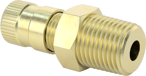 Hava Doldurma Vanası, Pirinç, NPT x 3/8" Uzunluğunda Schrader, 200 PSI