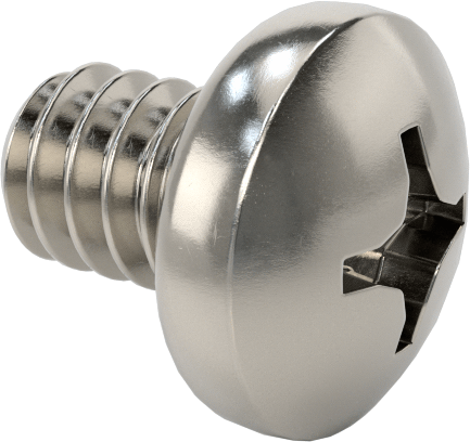 Pasifleştirilmiş 18-8 Paslanmaz Çelik Silindir Başlı Phillips Vidalar, M1.6 x 0.35 mm Diş, 2 mm Uzunluk
