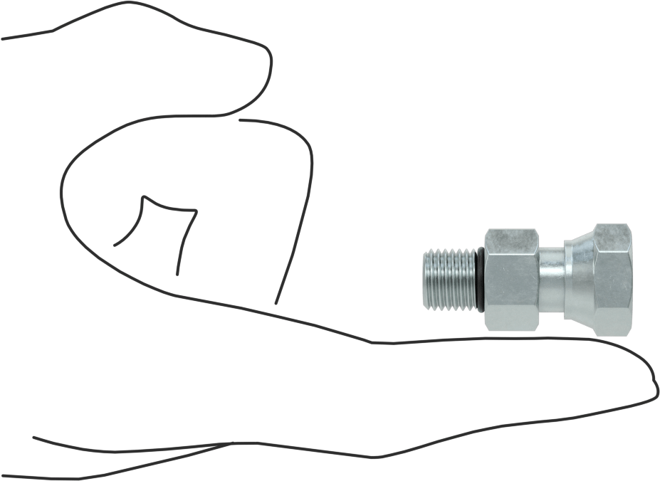 O-Ring Yüz Contalı Bağlantı Parçası, 1/4" Dış Çaplı Çelik Boru x 7/16"-20 Erkek için Döner Adaptör
