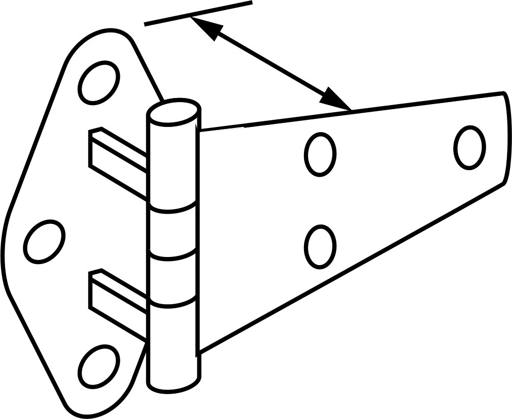 Dondurucu Kapı Kayışı Menteşesi, Krom Kaplı Çinko, 2-3/4" x 3-3/8" Kapı Kanadı