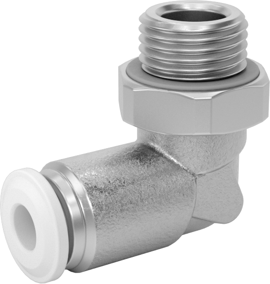 Nikel Kaplı Pirinç Bas-Bağlantı Elemanı, 90 Derece Döner Dirsek, 4 mm Boru Dış Çapı x 1/8 BSPP Erkek