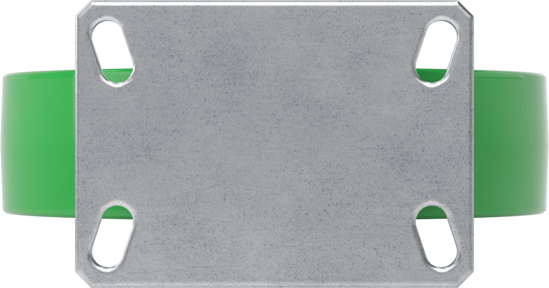 6-1/4" x 4-1/2" Plakalı Viking Tekerlek, Ekstra Yüksek Kapasiteli, 10" Çapında Poliüretan Tekerlekli Sert