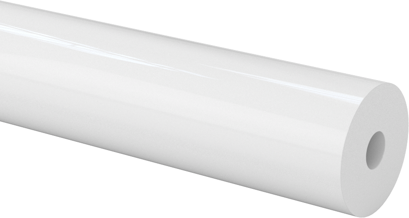 Kaygan Büyük Boy UHMW Polietilen Boru, 5/16" Duvar Kalınlığı, 7/8" Dış Çap, 1/4" İç Çap
