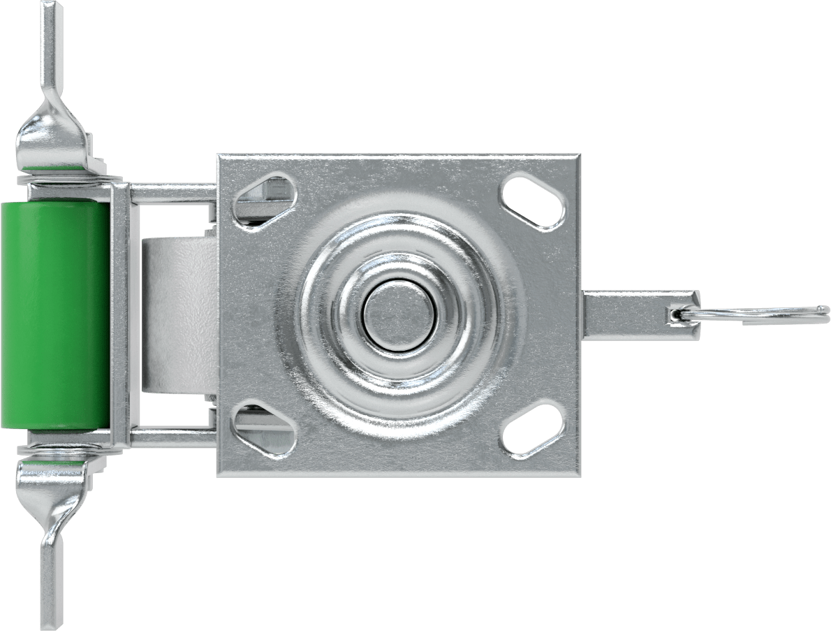 4-1/2" x 4" Plakalı Yüksek Kapasiteli Spartan Tekerlek, Frenli Döner Tekerlek, Döner Kilit, 3-1/4" Çaplı Açık Rulmanlı Metal Tekerlek
